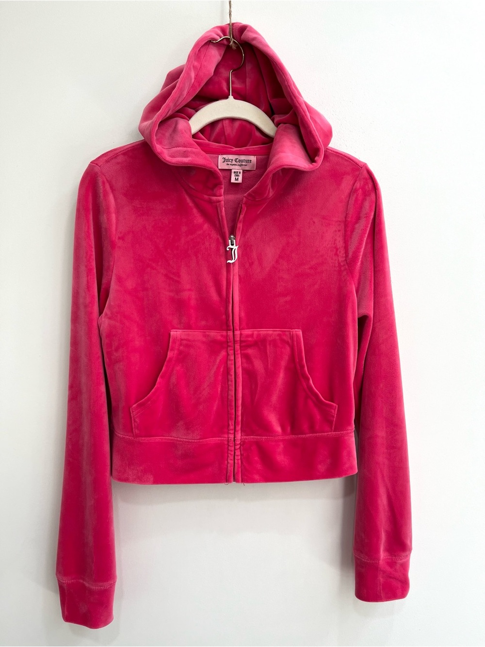 Juicy Couture Hot Pink Velour Track Suit Rhinestone Bum Size Medium - Picture 4 of 16